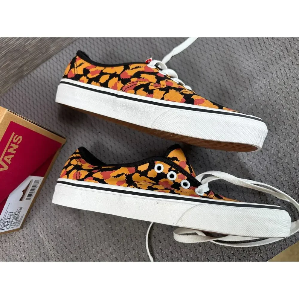 Vans Authentic Shoes Mens Size 6 Canvas Animal Print Low Top Lace Up Sneakers